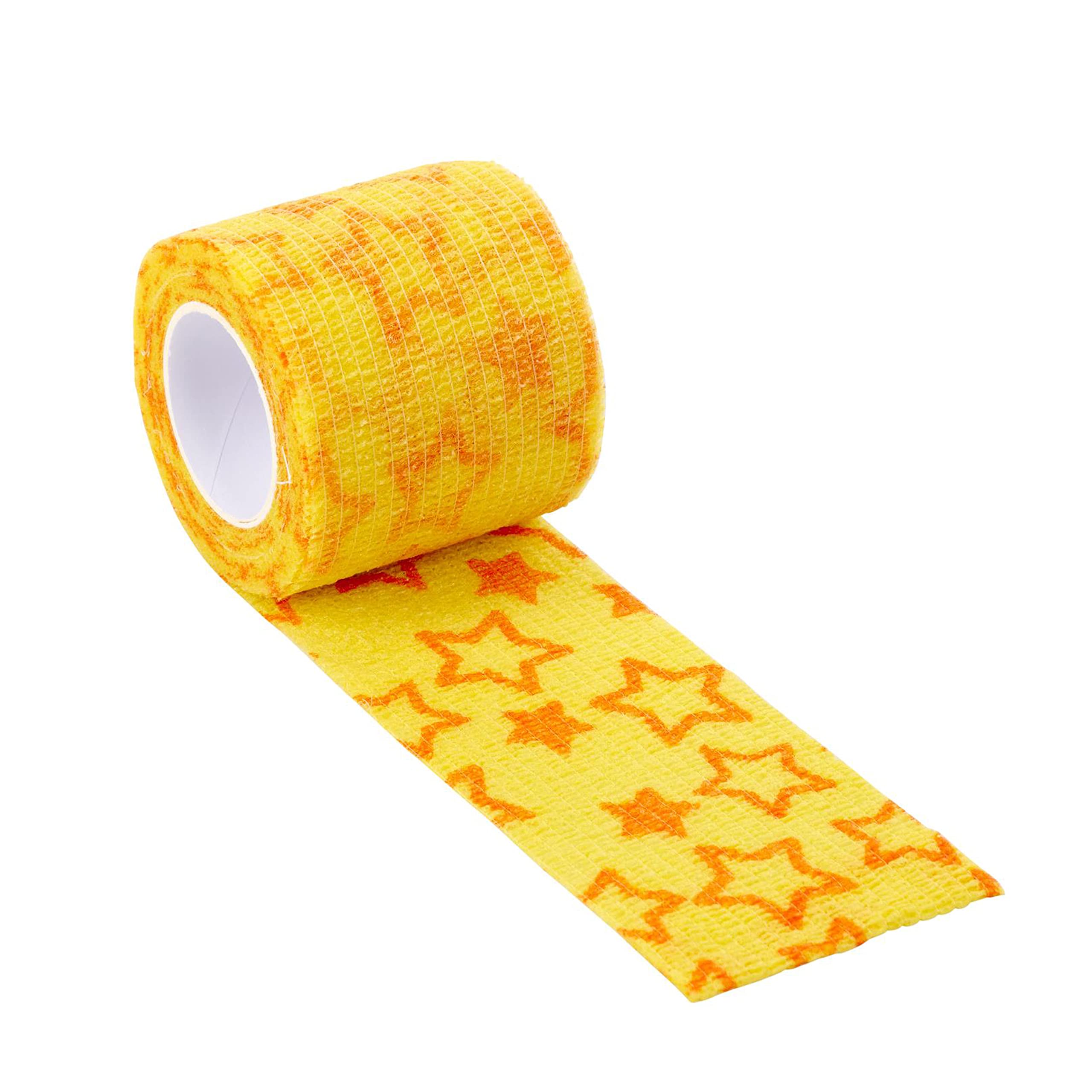 KRUUSE Fun-Flex Care Inside-Out bandaż (opatrunek dla psów, samoprzylepny opatrunek do mocowania opatrunków, szyn, cewników itp., bandaż elastyczny, akcesoria dla psów), 5 cm x 4,5 m