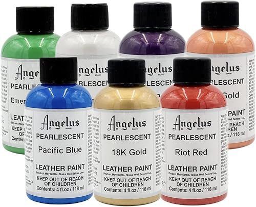 Angelus Pintura de cuero nacarado, pintura personalizable para tenis, zapatos, chaquetas, cuero y más, kit completo