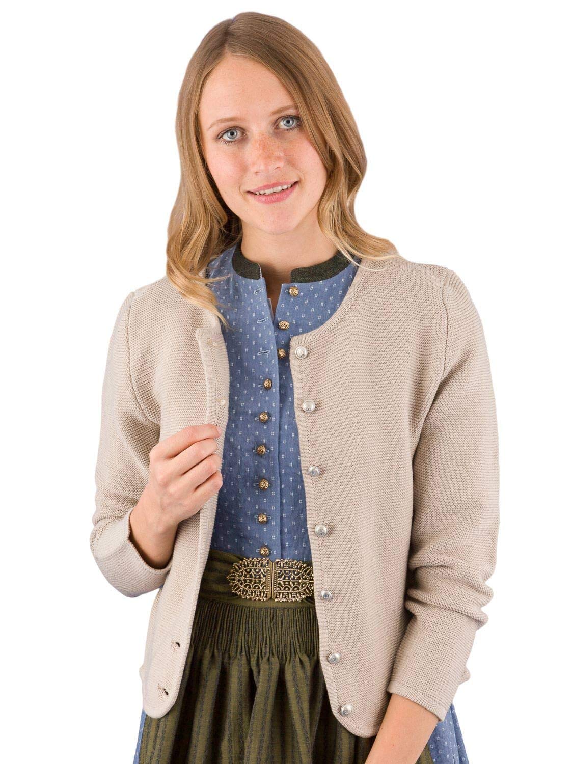 Trachtenjacke Damen Strickjacke Lina Alpspur Tracht Jacke zum Dirndl beige