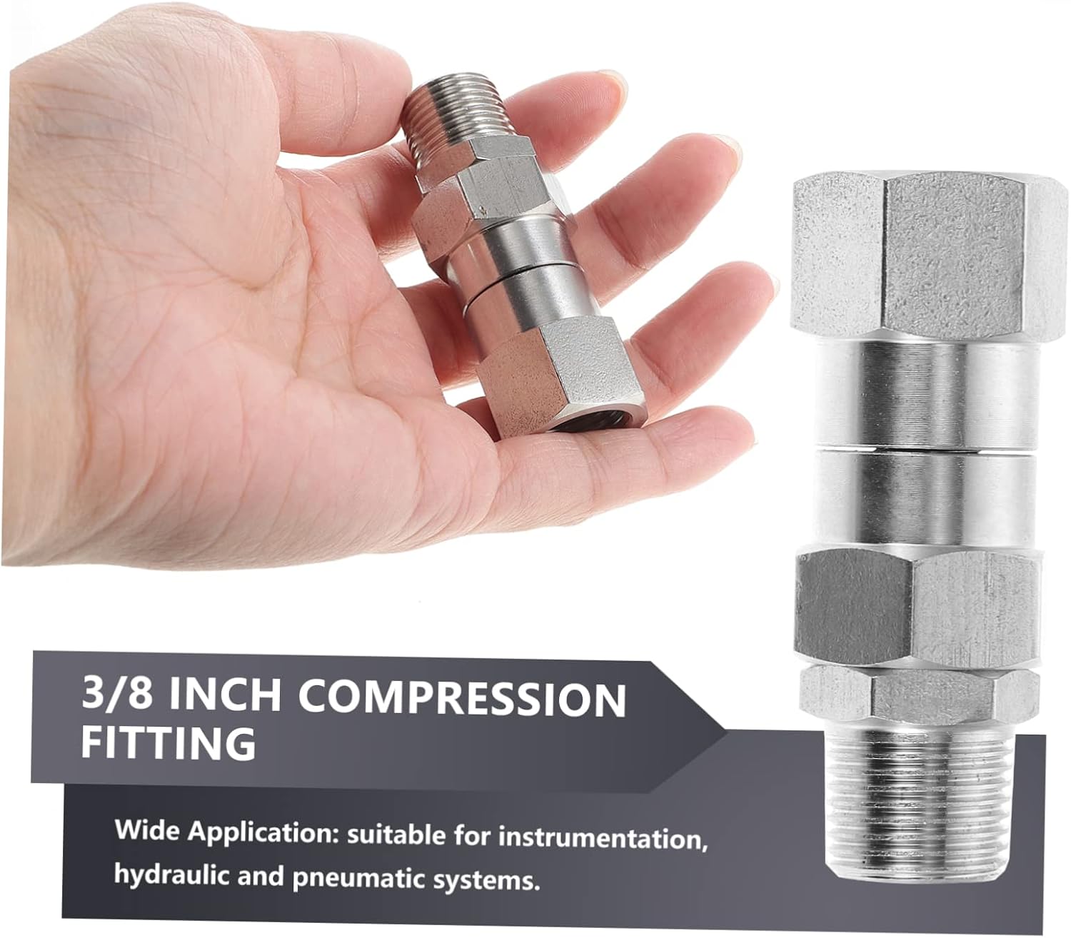 ABOOFAN Stainless Steel Adapter Inner to Outer Connector Coupling Nuts for Hydraulic Pneumatic Systems Versatile Tube Fitting for Workmanship