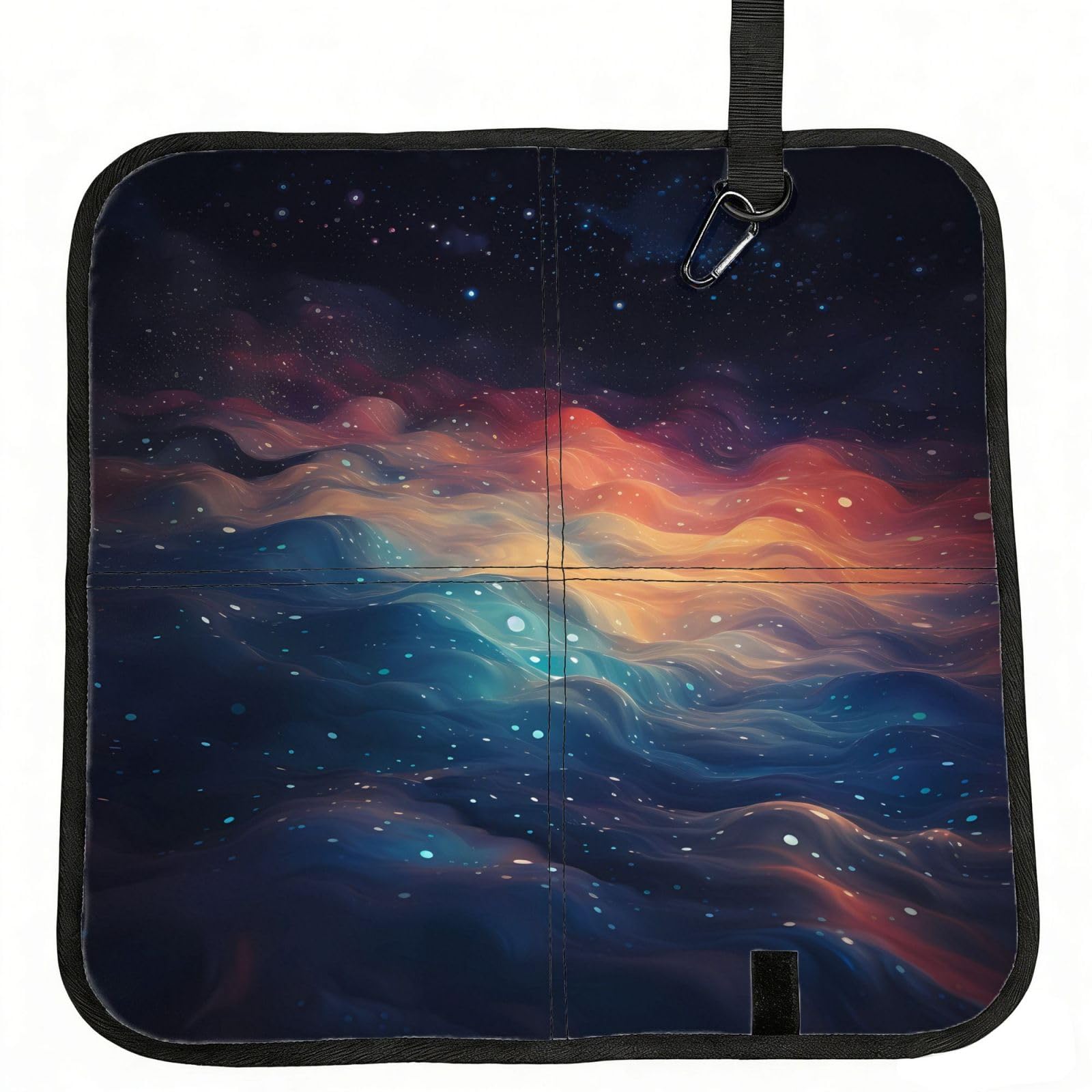 MROWYC Liquefied clouds Printed Foldable Seat Cushion - Portable with Carabiner, for Stadium, Camping, Hiking