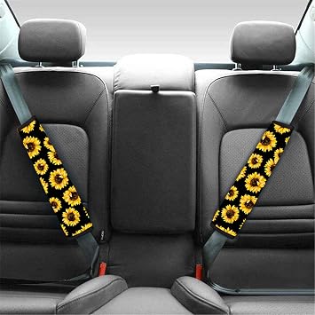 2 Pack Car Seat Belt Pads Blue Rose Seatbelt Padding for Bag/Car Universal Fit Comfortable Shoulder Strap Pad Cushion Cover Harness Pads,Flower Print