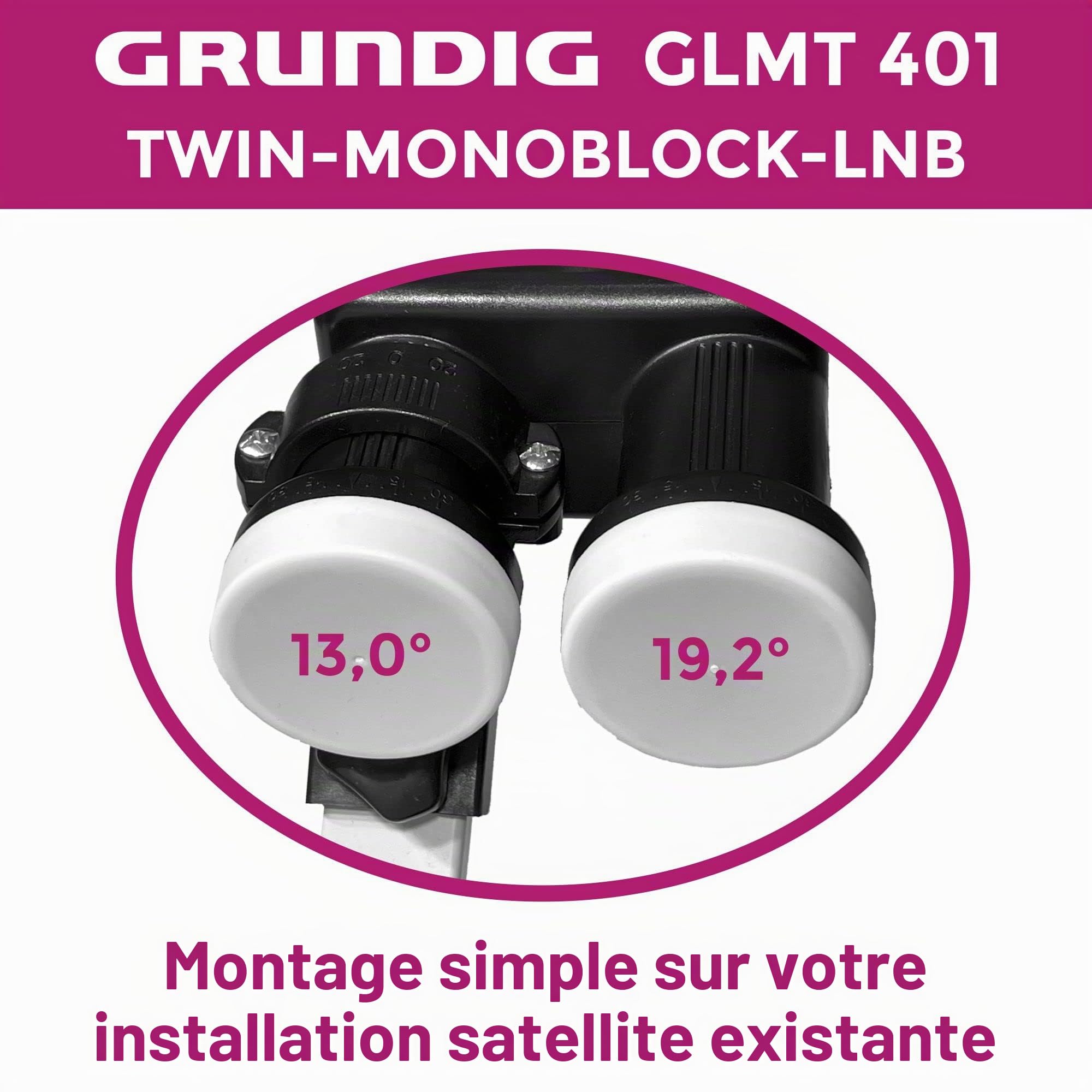 [ Test très bien, note 1.2 *] GSS Grundig Monobloc Twin LNB ASTRA Hotbird pour 2 participants & 2 satellites, 2 voies LNC HD 4K pour connexion directe (téléviseur, récepteur satellite) LMB pour