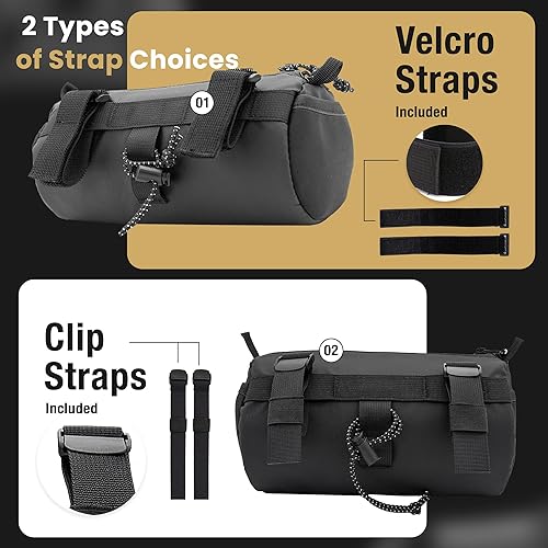 Miniatura 8 de Lumiere & Co. Bolsa para manillar de bicicleta, Bolsa para manillar de bicicleta, Bolsa delantera para bicicleta, Almacenamiento de bicicletas de