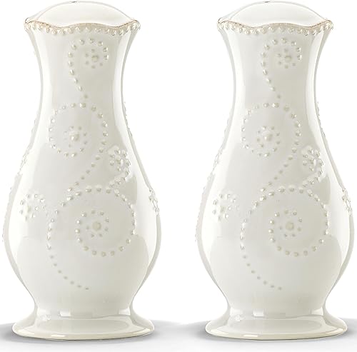Lenox French Perle White - Juego de sal y pimienta alto -