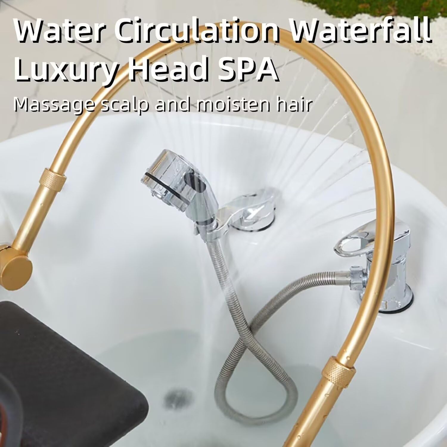 Profesjonalny stół do masażu Spa z szamponem, geometryczną teksturą zakrzywioną diodą LED, obiegiem wody, masażem pleców i nóg, wyposażenie spa do salonu piękności