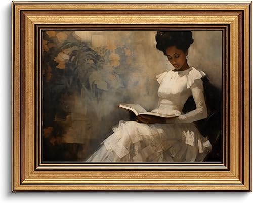 Miniatura 67 de Arte de pared con marco dorado, lienzo vintage de río, arte de pared, paisaje natural, río antiguo, impresiones artísticas para sala de estar,