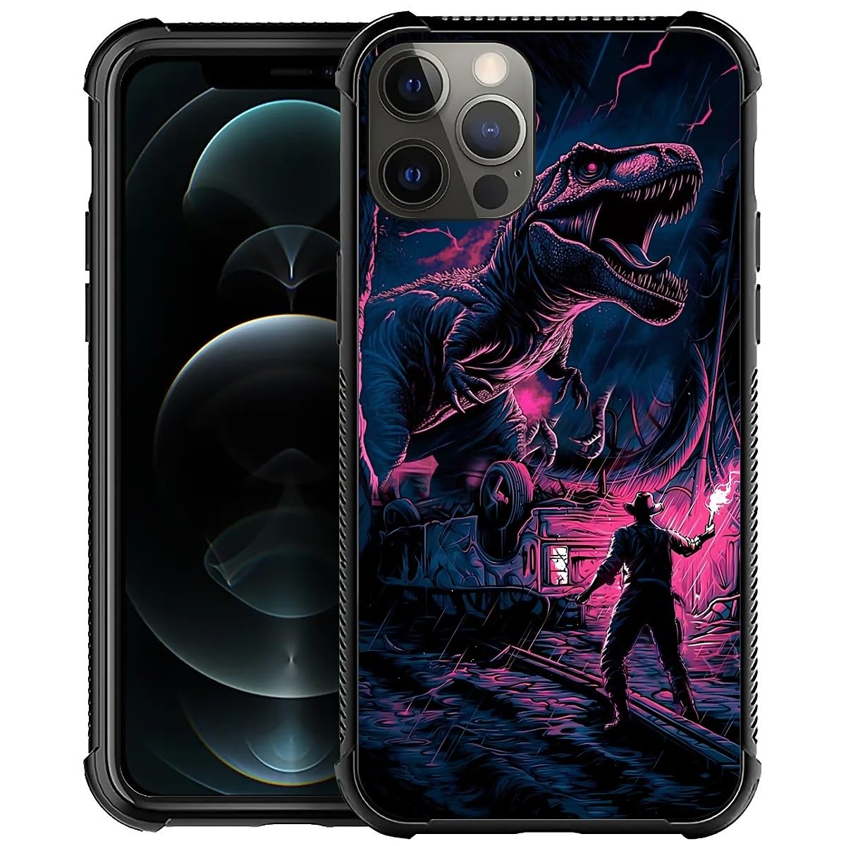 Goodsprout Compatible with iPhone 11 Pro Case Man Training Dinosaur Graphic for Girls,Picture Pattern Design Shockproof Anti-Scratch Hard PC Back Case