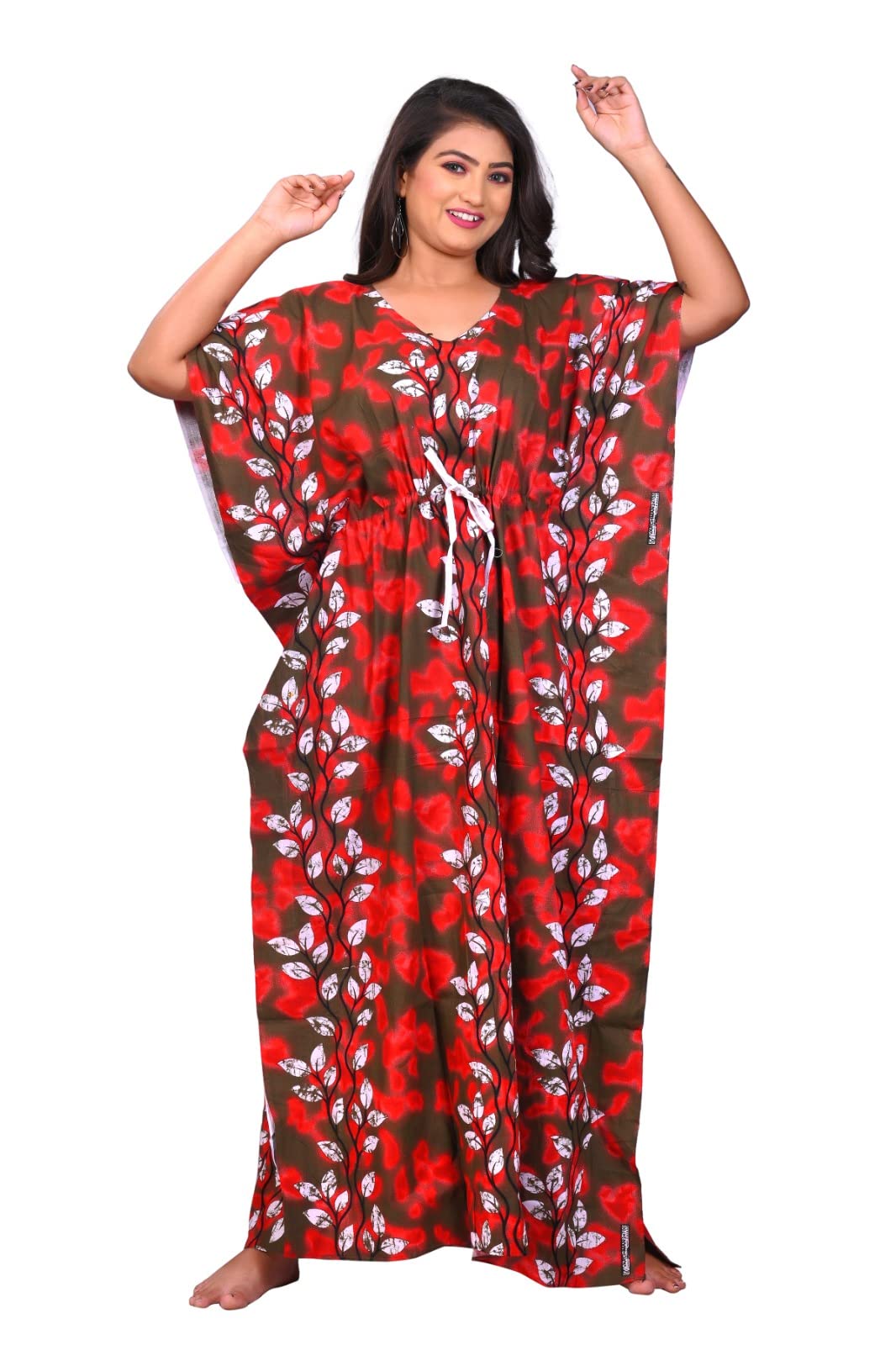 Stylish Women’s Cotton Kaftan Nighty | L Size Soft Cotton Lounge & Night Wear | Length 55 | Comfortable All-Season Wear-image-14