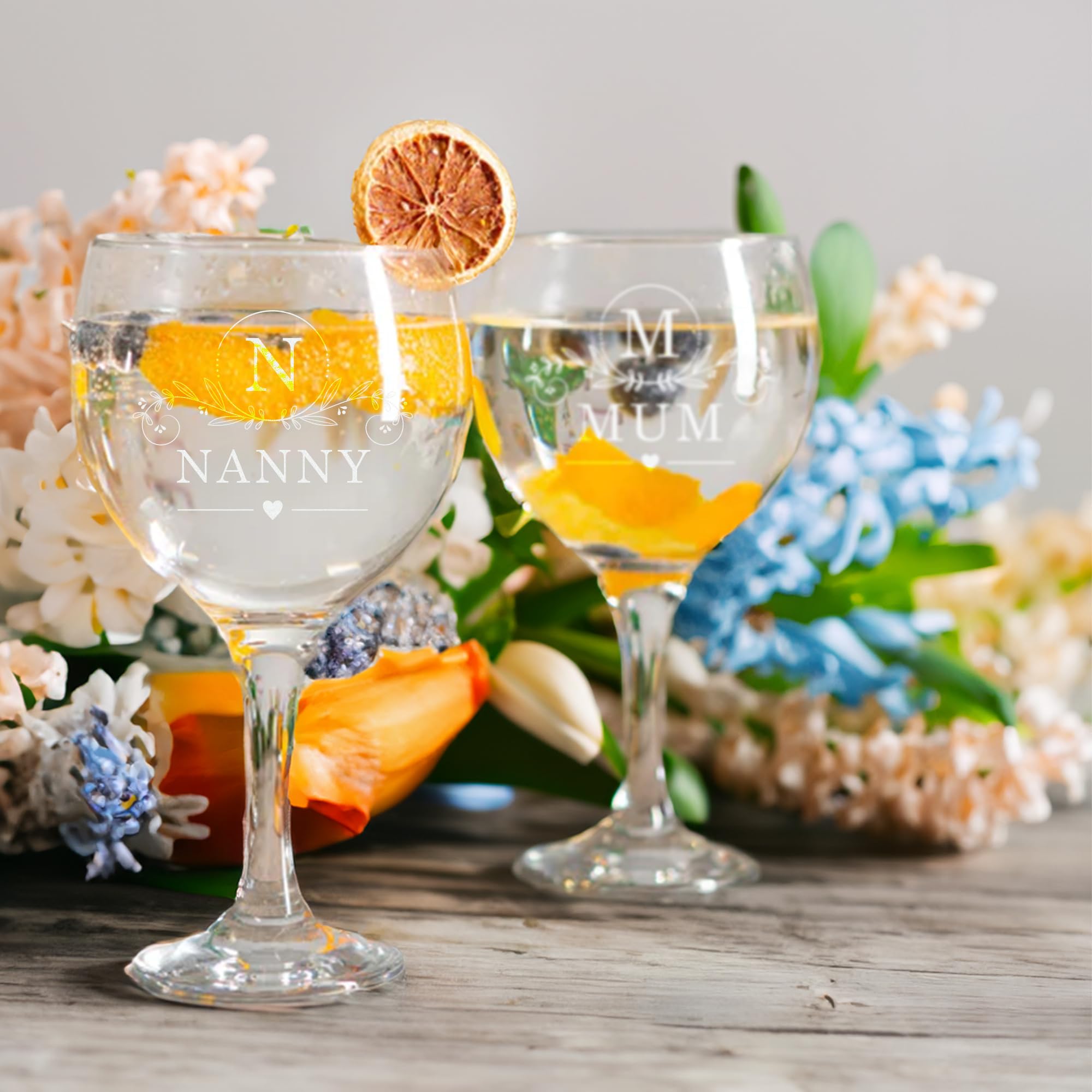 So Bespoke Personalised Gin Glass Mothers Day Gift for Her, Mom, Mum, Nan, Auntie, Grandma Engraved Drinkware for Mothering Sunday Gift Idea, Drink (Style M2)