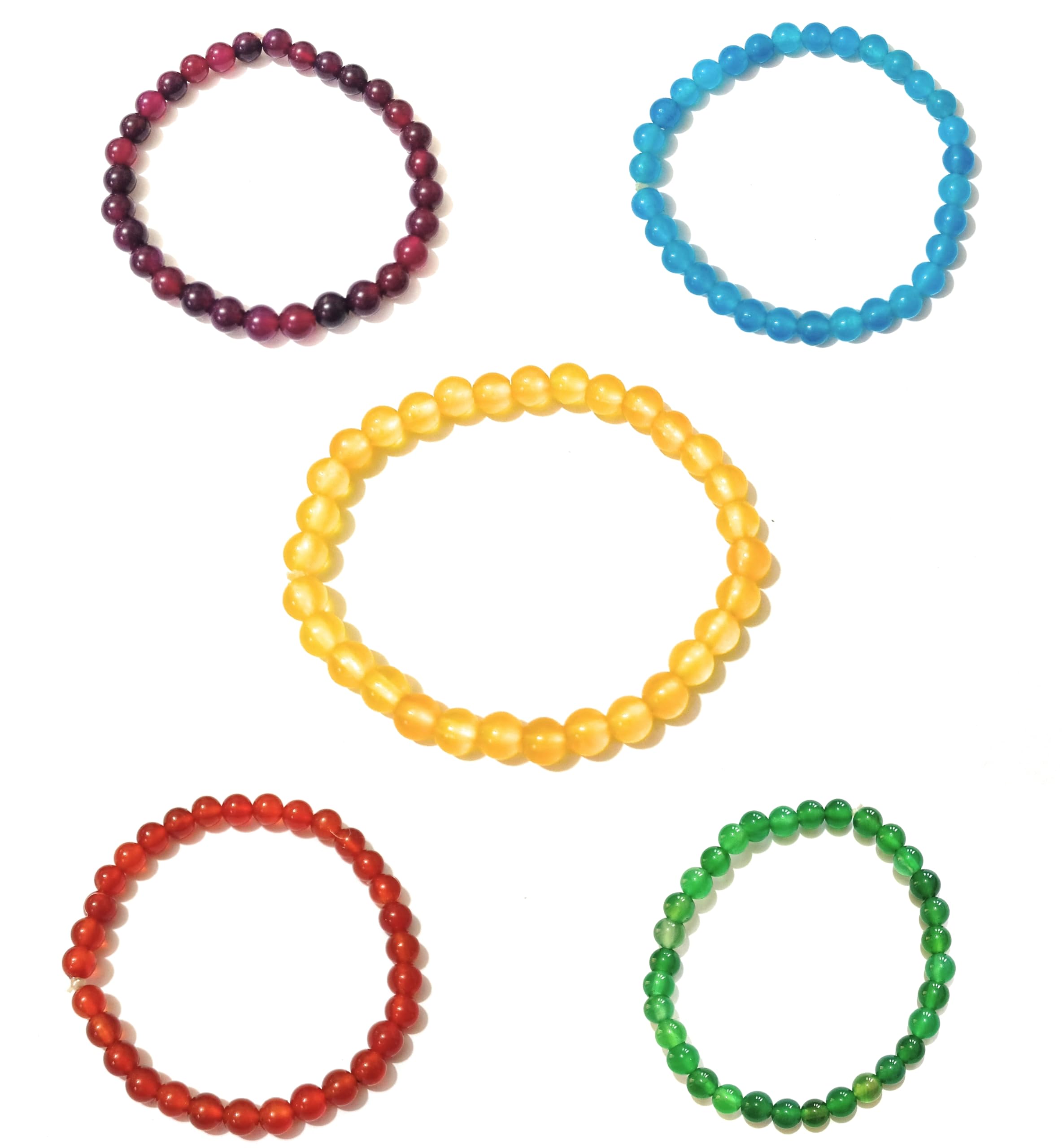 Bracelets onyx de qualité supérieure lot de 5 perles de 17,8 cm - 8