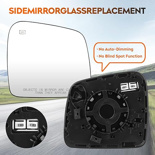 Miniatura 5 de Youxmoto Espejo lateral derecho del pasajero para Jeep Grand Cherokee 2011 2012 2013 2014 2015 2016 2017 2018 espejo lateral con calefacción, con