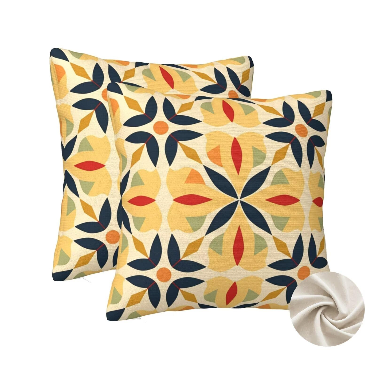 Coussin canapé housse 60x60 jaune lot de 2 taie oreiller déco lit