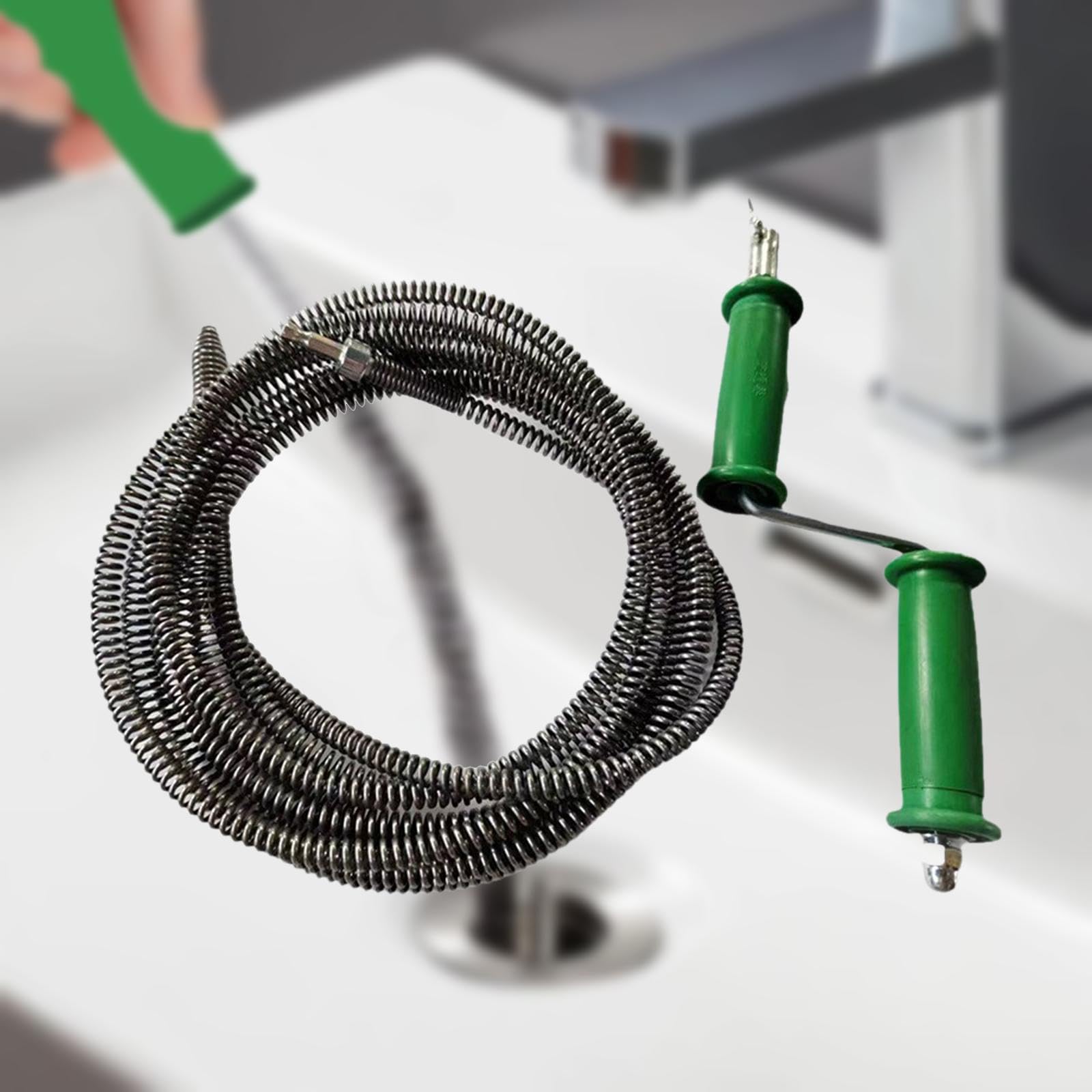 Cable de Drenaje Flexible Herramienta para Desatascar Tuberías Limpiador de Desagüe con Cable de Acero de Manganeso y Robusta Adecuado para, Muelle de 15 M