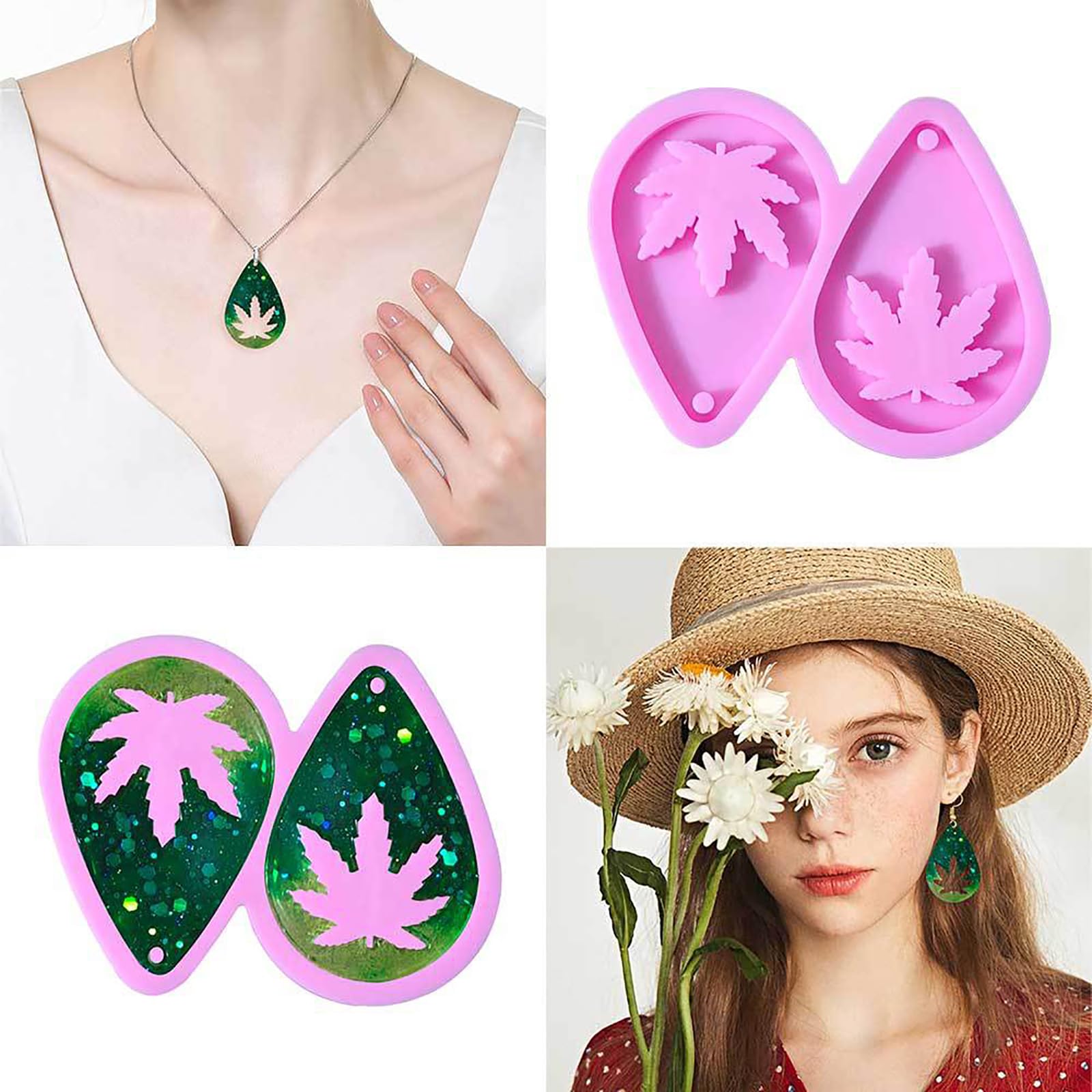 2 Stampi In Silicone A Forma Di Foglia - Per Saponi, Resina, Candele Fai Da Te, Riutilizzabili - Foto 7