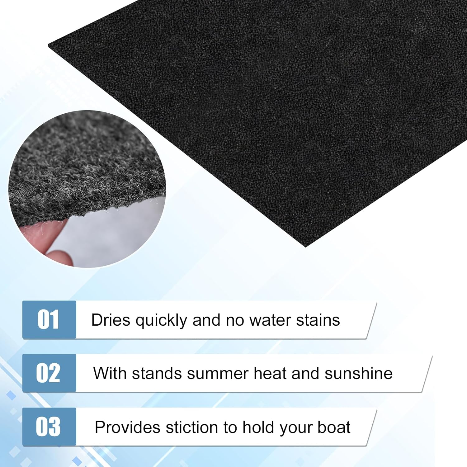 118ft x 12in Boat Trailer Bunk Carpet, Waterproof Anti-Slip 8MM Thick Marine Carpet, Boat Trailer Parts for Ramps Docks Garage Floors