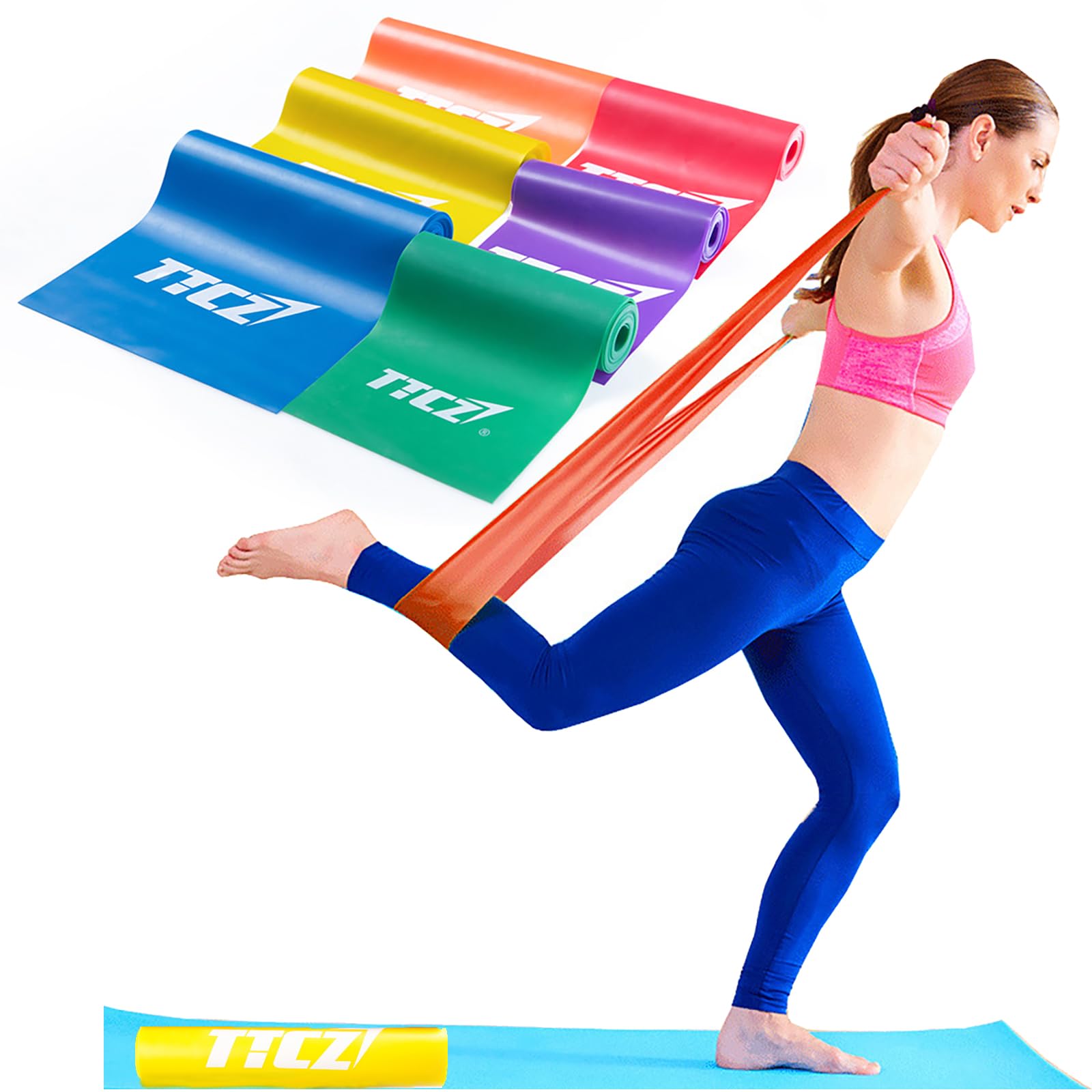 TTCZ 5-Pack Resistance Loop Bands – Natural Latex, 5 Levels, Comes With Carry Bag
