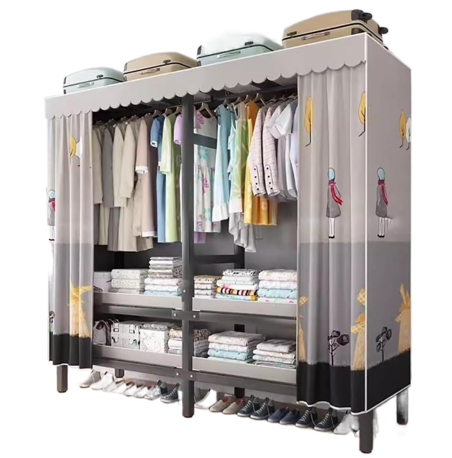 Amazon｜ワードローブ 衣類収納ラック クローゼット ヘビーデューティ  