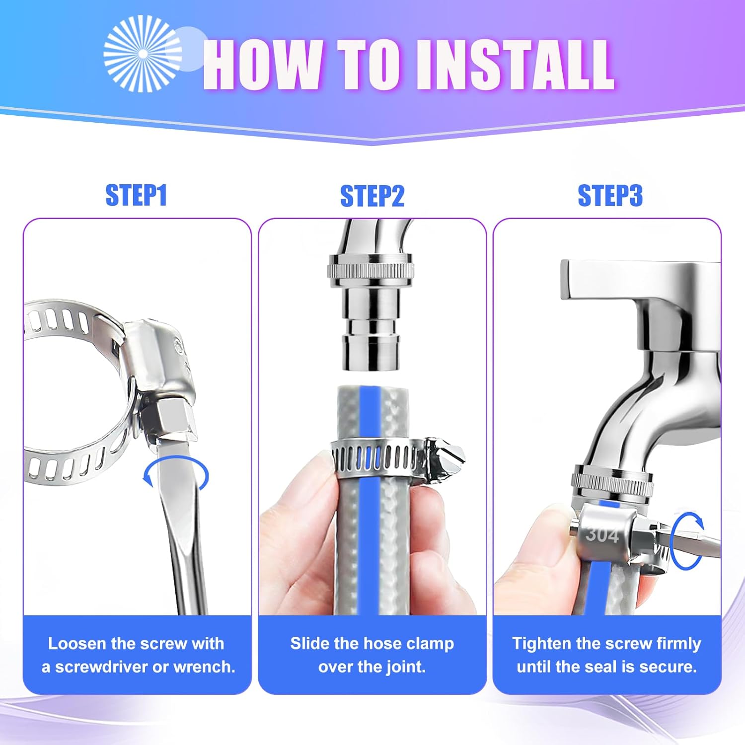 Hose Clamp- Duramedal 200 PCS Stainless Steel Hose Clamps Assortment Kit 1/4''–1-2'' stainless steel hose clamps for Fuel Line, Plumbing, Automotive, Mechanical Applications, Tube, Garden