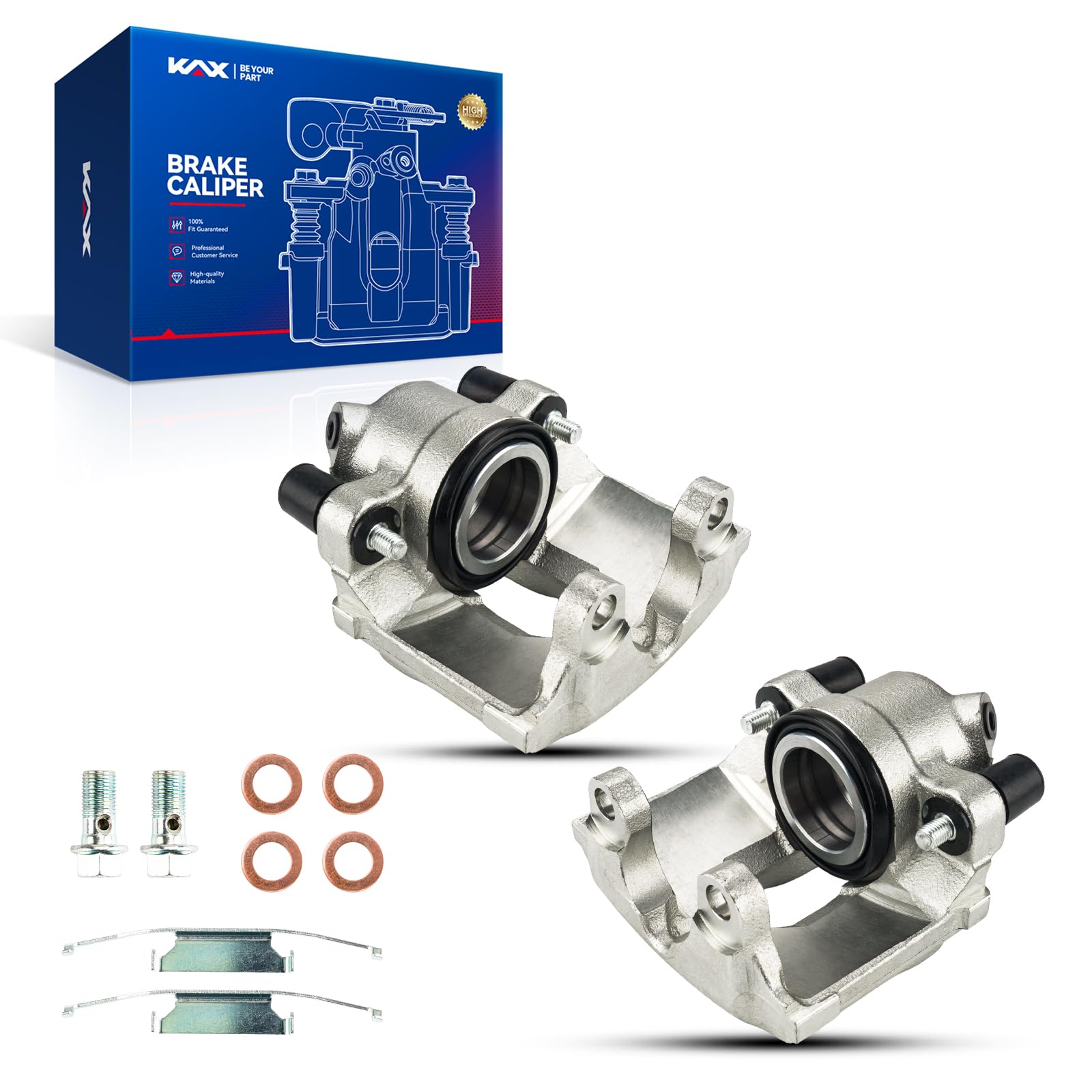 KAX Front Brake Caliper 191618+191619 Compatible For 325i 1992-1995 2001-2005, Z3 1997-2002, 325Ci 2001-2006, 325xi 2001-2005, 328i 1996-2000, Z4 2003-2007, 323i 1998-2000, 318i 1992-1998, 323Ci 2000