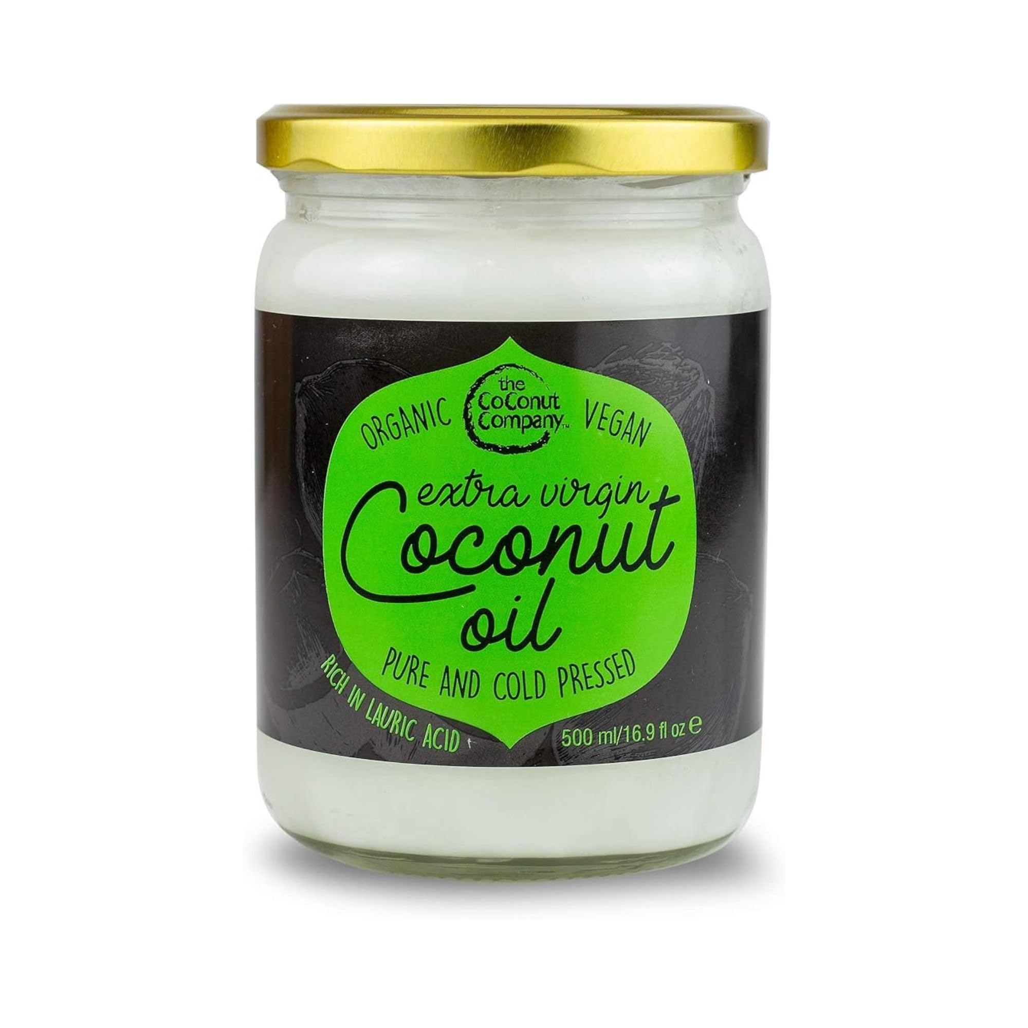 Organic Extra Virgin, Raw, Pure, Cold-Pressed, Vegan, GM-Free, Gluten-Free, Coconut Oil for Hair, Coconut Oil for Skin, Unrefined (500 ml)