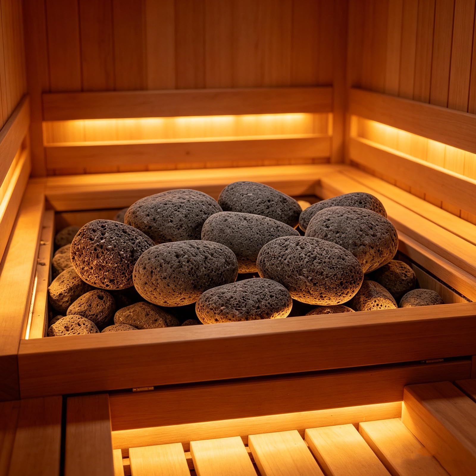 Homoyoyo Sauna Lavasteine 1,9kg für Saunaofen, Hitzebeständige Vulkansteine