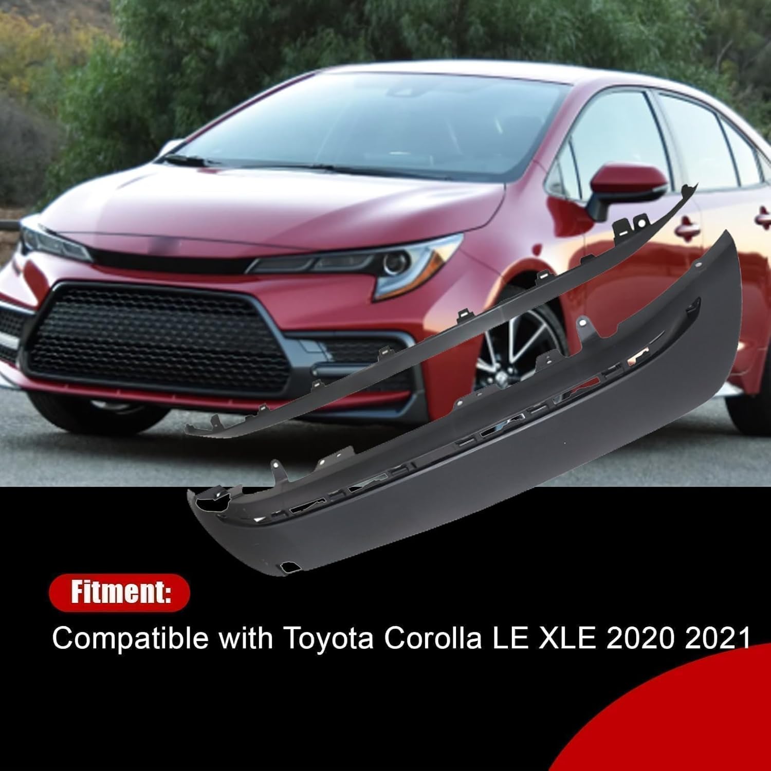 FZJDSD Black Rear Bumper Lower Valance Molding Cover 52169-02060 Compatible with Toyota Corolla LE XLE 2020 2021