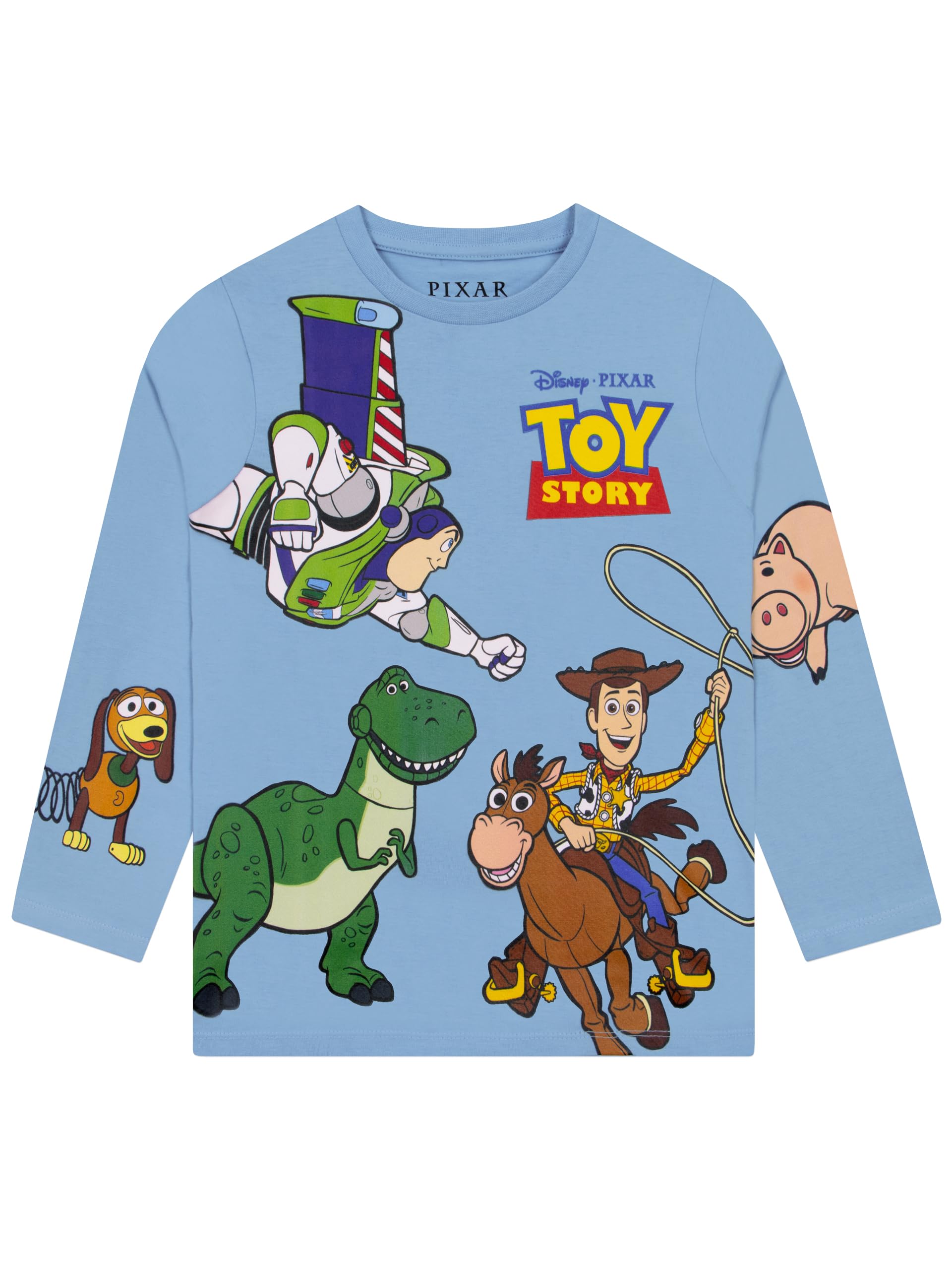 Disney Toy Story Slinky Dog, Woody i Buzz Lightyear chłopięca koszulka z długim rękawem, miękka bawełna chłopięce T-shirty