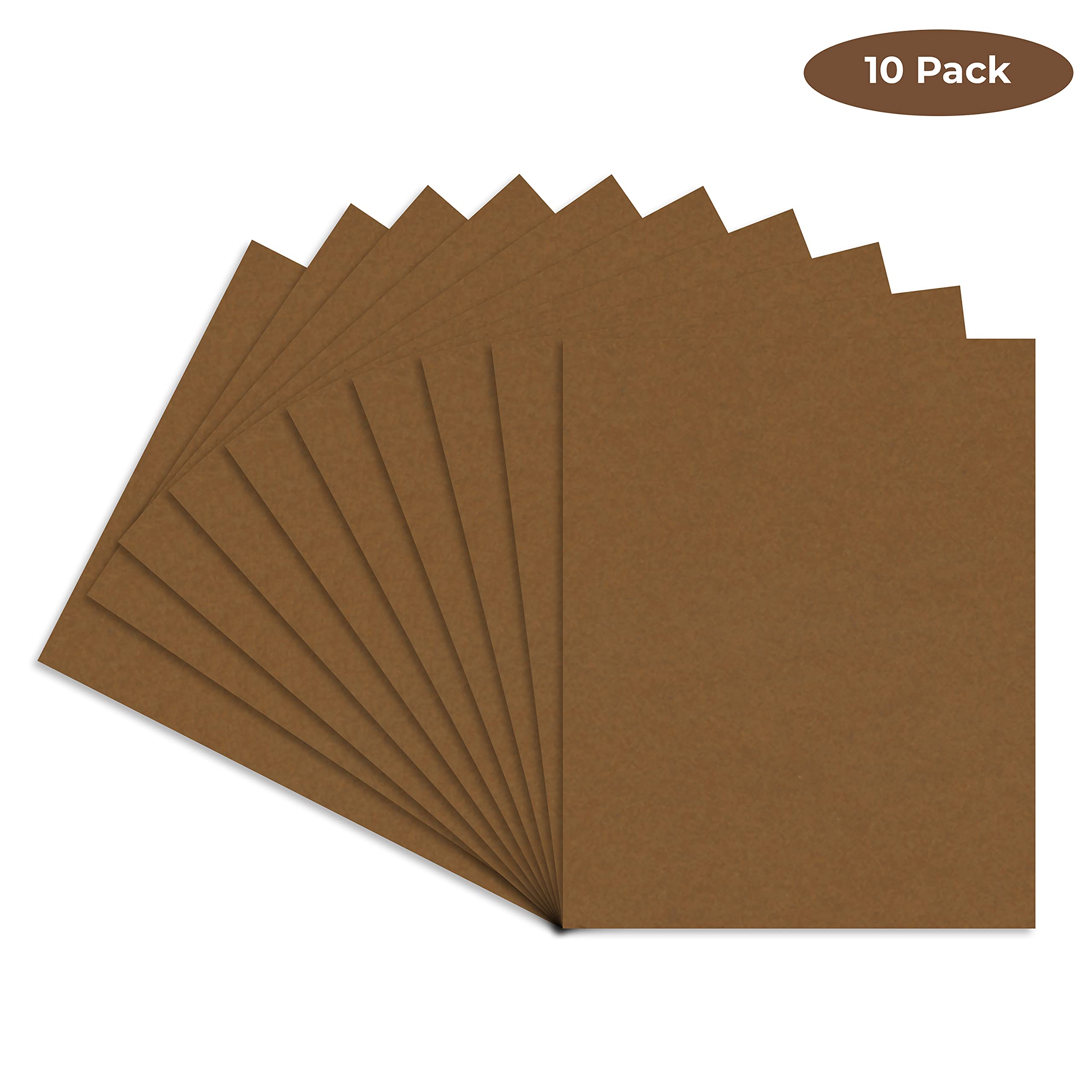 CountryArtHouse Aged Oak Acid Free 5x7 Backing Board - Uncut Photo Mat Board - 10 Sheets