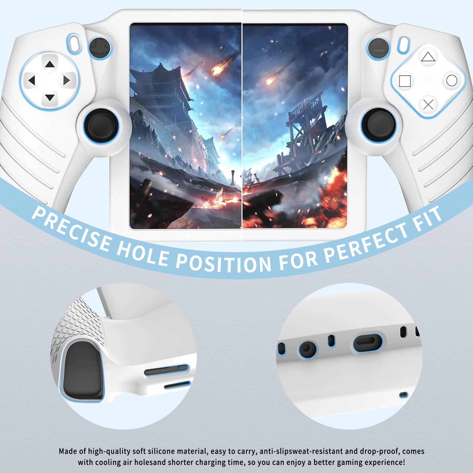 AriKroii 6 in 1 Set di Accessori per PlayStation Portal,Custodia per PS Portal Remote Player,per PS Portal Storage Bag,Cover per PS Portal,2 Confezioni di Pellicola per lo Schermo in Vetro Temperato