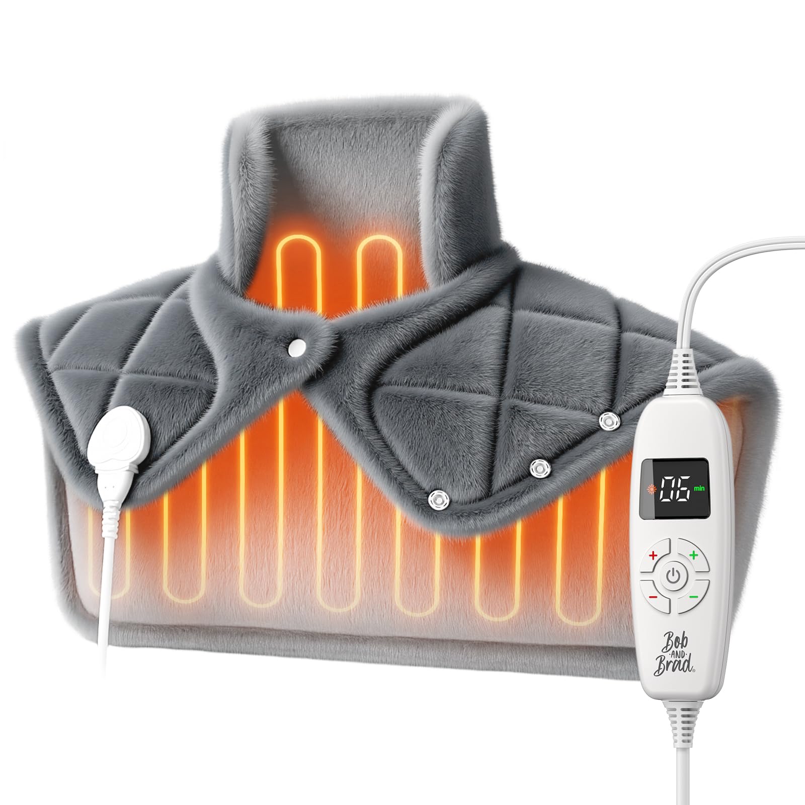 BOB AND BRAD Weighted Heating Pad for Neck Shoulders and Back Pain Relief, FSA Eligible/HSA Eligible, 2.2lb Electric Heating Pad, ETL Certified,