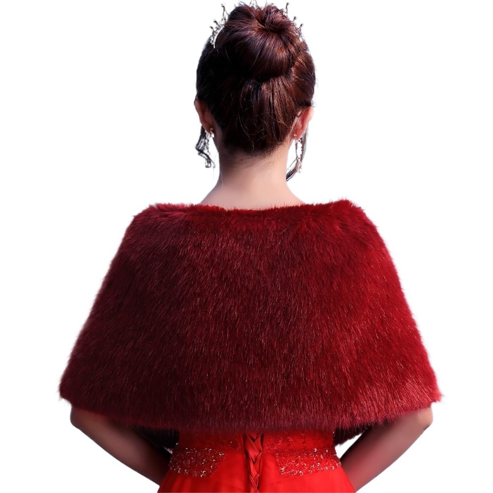 Capa de una sola pieza para mujer, para boda, novia, invierno, cálido, para fiesta de noche