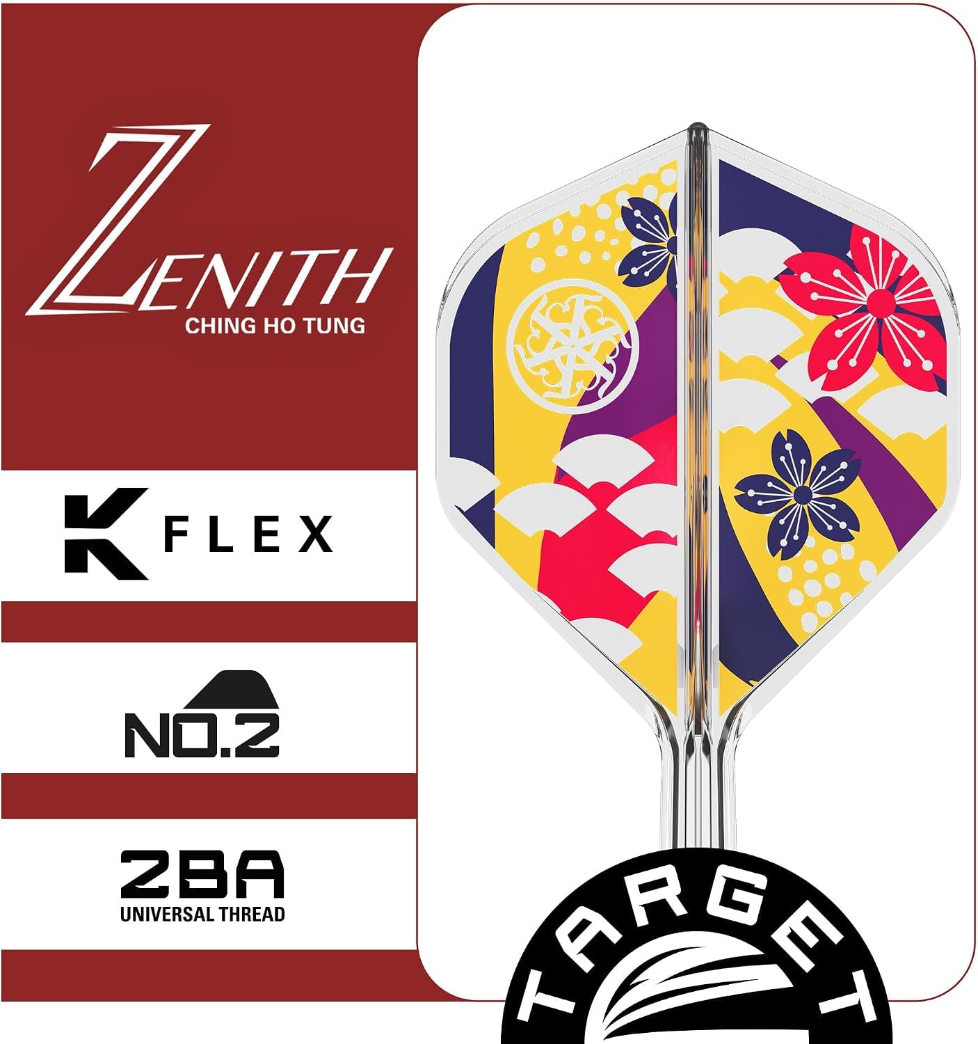 Target Japan Prime Series Zenith K-Flex Shafty No.2/No.6 Rzutki | 3er Pack All-in-One Flights, Limited Edition Akcesoria | Short/Intermediate/Medium