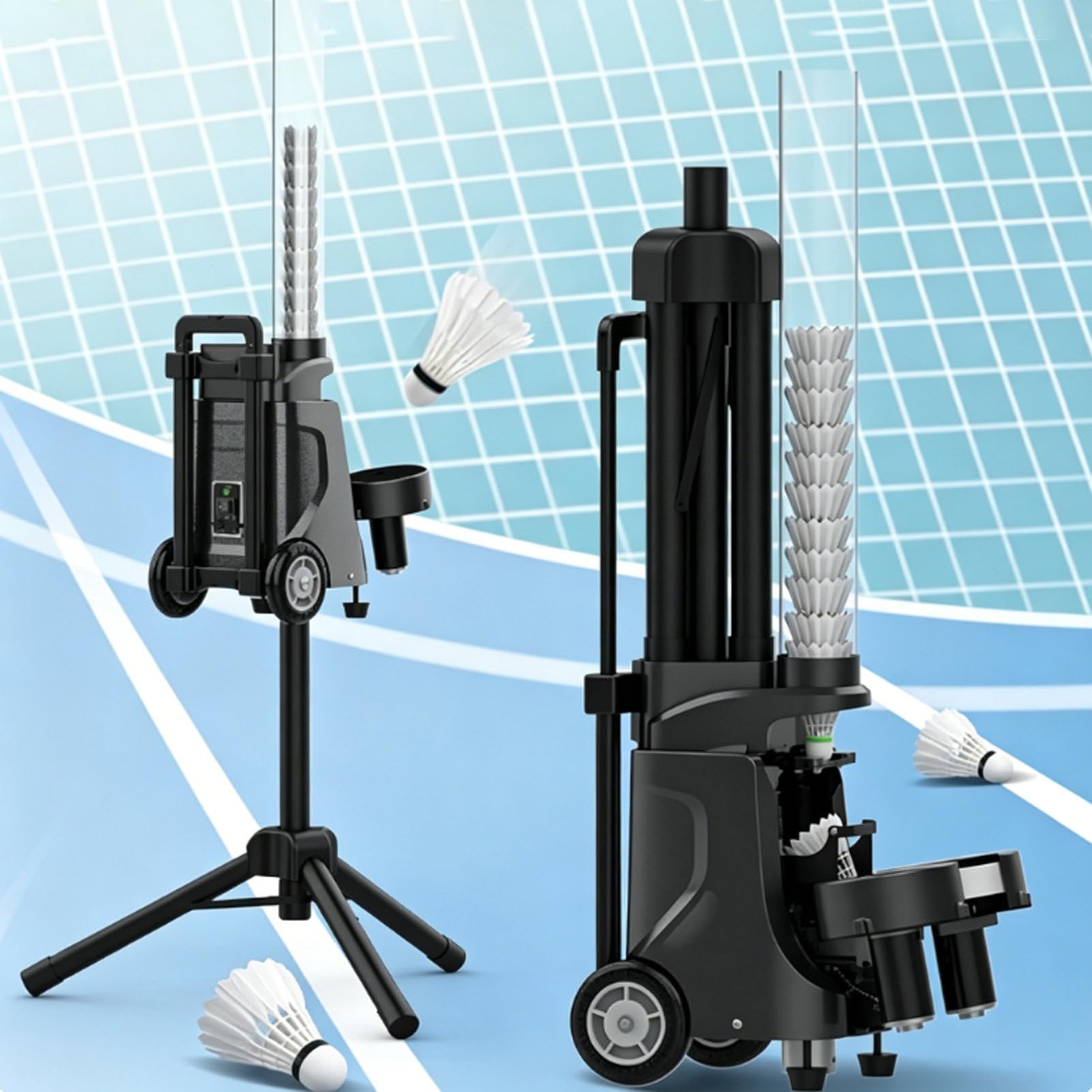 BOOZXCV Automatic Badminton Serve Machine - Rechargable Smart Shuttlecock Feeder for Training and Skill Development, Adjustable Speed, for Home or Club Use