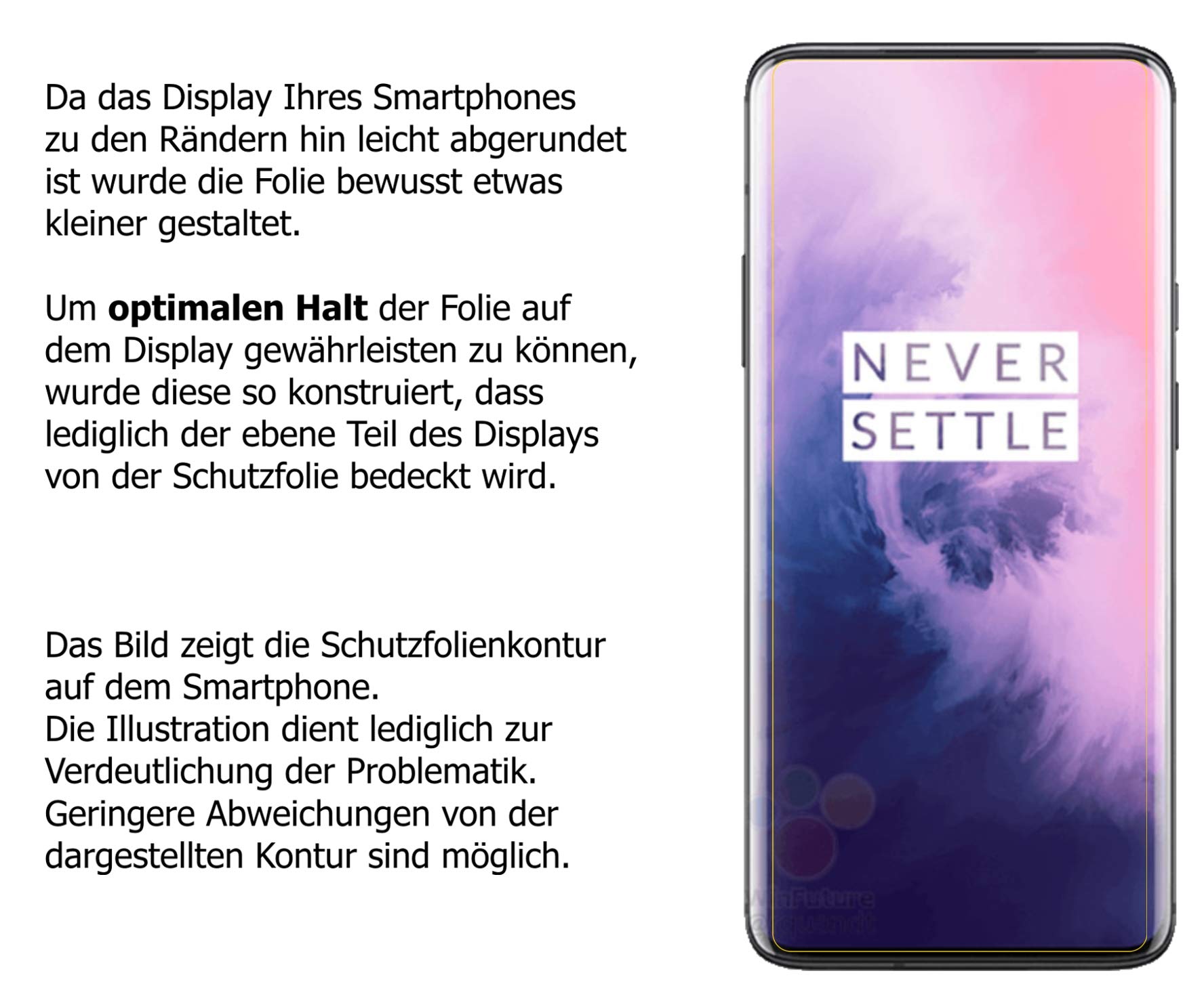 2+2x Pellicola per OnePlus 7 Pro Protettiva Protezione Claro Display dipos