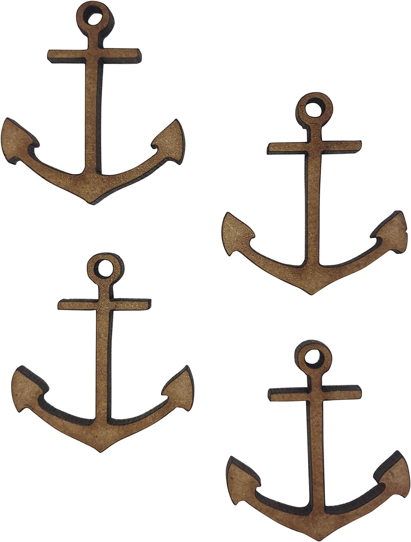 The Crafty Cow20x Anchor Hooks Nautical 3cm Wood Craft Embelishments Laser Cut Shape MDF
