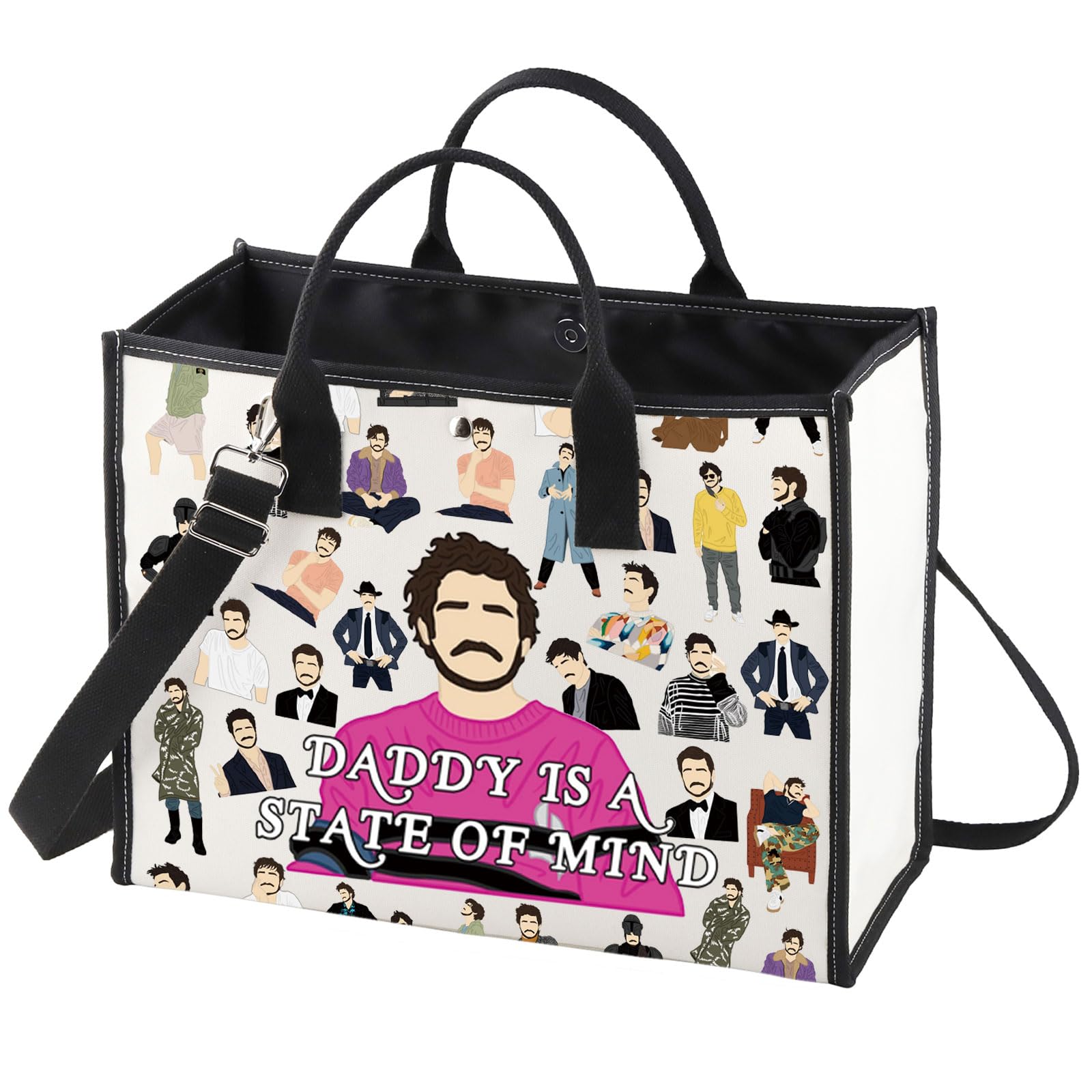 WZMPA Pedro Tote Bag Pedro Inspired Gift Daddy Is A State Of Mind Pedro Reusable Grocery Bag For Movie Fans