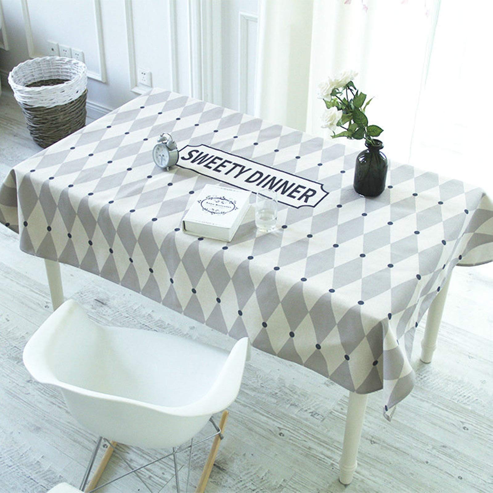Nappe géométrie 140x140cm repas en plein air et toile de fond photo