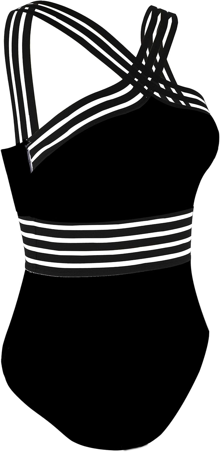 Hilor Women's Tummy Control Swimsuits Slimming One Piece Bathing Suits Front Crossover Swimwear - Image 8