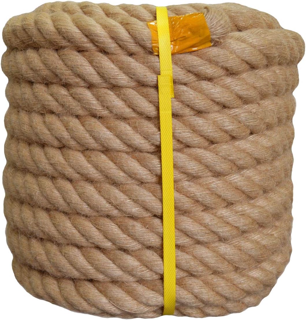 Exclusive Discount 60% Price Twisted Manila Rope Jute Rope (1.5 in x 85 ft) Natural Thick Hemp Rope for Docks, Railings, Climbing, Decorating