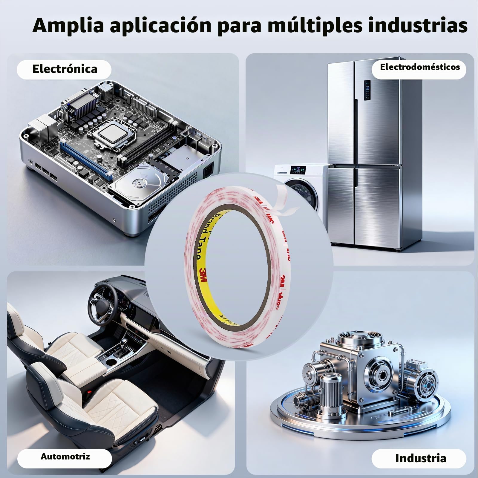 3M Cinta Adhesiva de Doble Cara Para Montaje 25 mm x 4,7 m Blanco 1 Rollo | 1,1 mm de Grosor, Espuma Resistente Extrafuerte, para Decoración De Coches Hogar y Oficina
