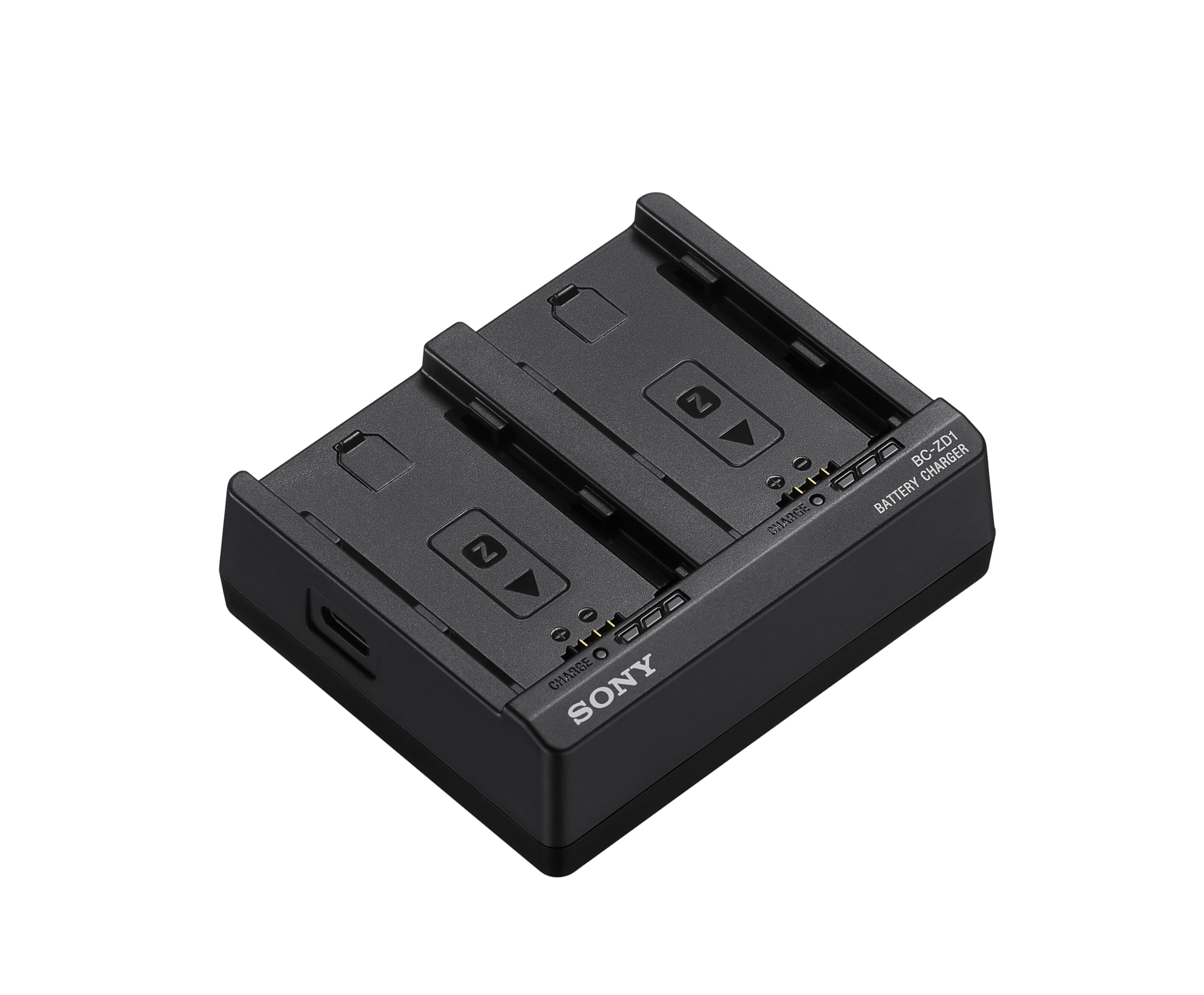 Sony BC-ZD1 – BCZD1.CE7 Caricabatterie (caricabatterie doppio per batterie FZ100, funzione di ricarica rapida, ideale per viaggi e studio, compatibile con fotocamere Alpha e FX)