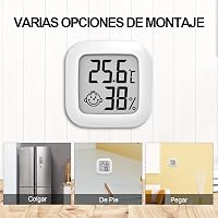 Wepai Mini Digitális Hőmérő és Páratartalom Mérő Szett - Hordozható LCD Kijelzős Szobai Higrométer, Nagy Pontosságú, 2 db-os Csomag, Fehér 5