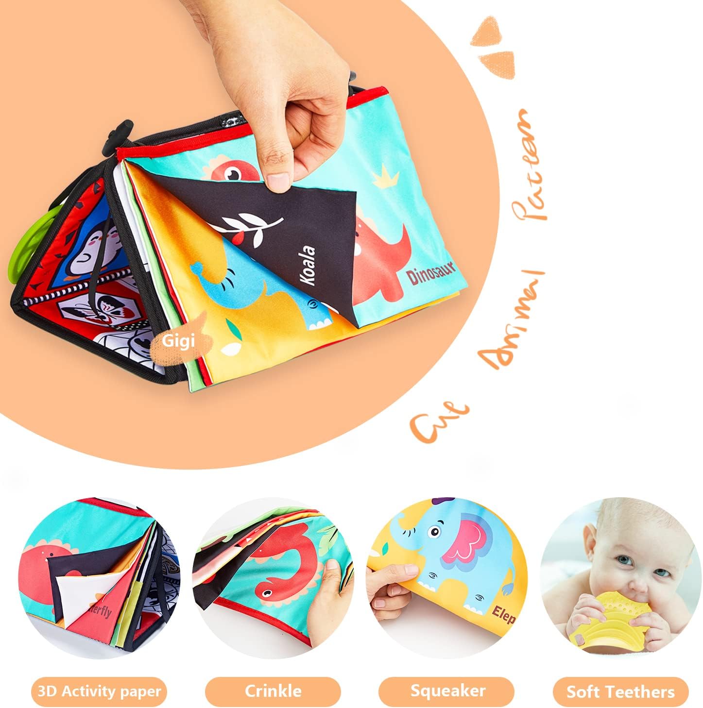 Tummy Time Floor Mirror, Baby Floor Mirror with Spinning Toy, Soft