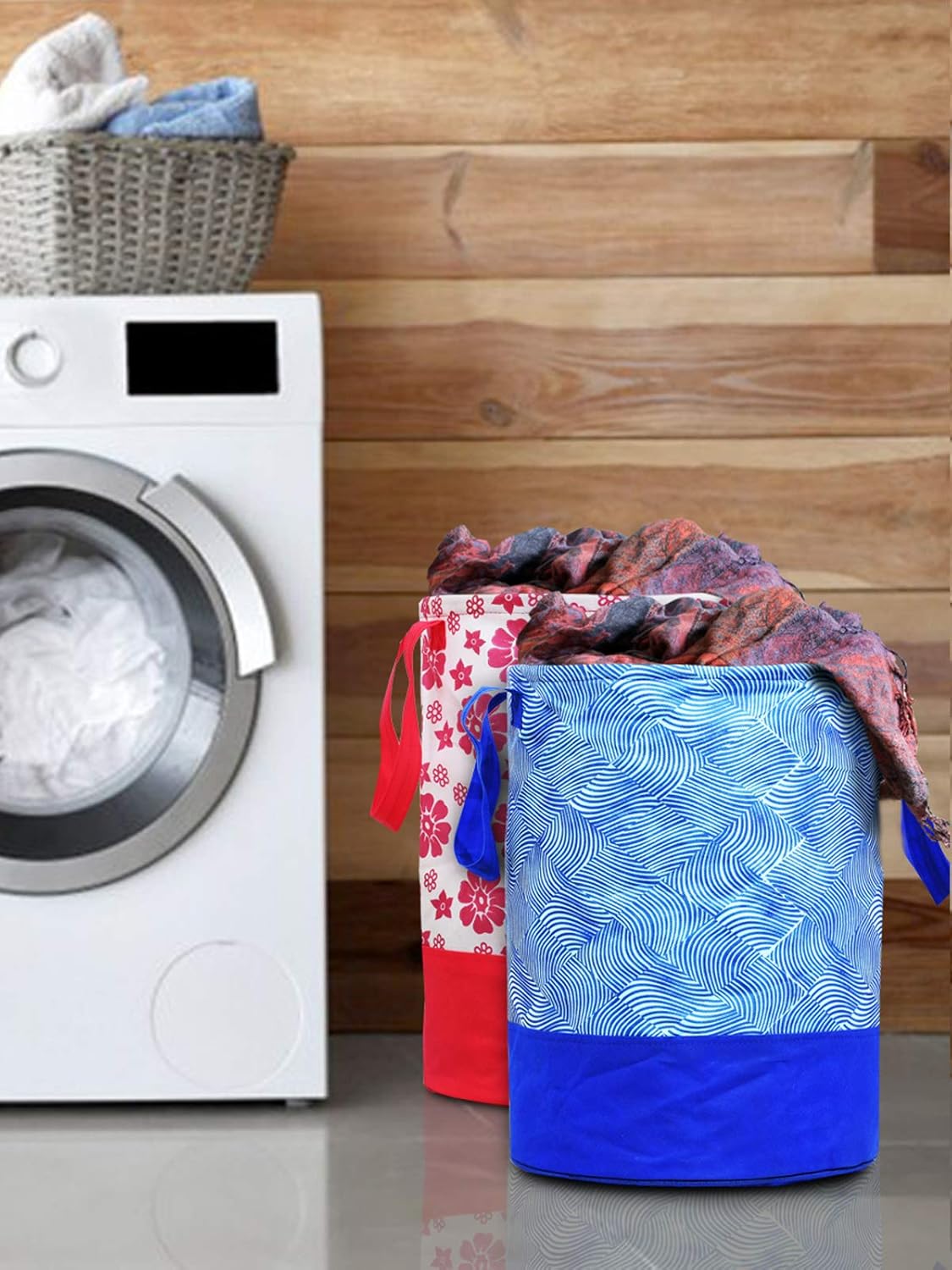 Kuber Industries Printed 2 Pieces Waterproof Canvas Laundry Bag, Toy