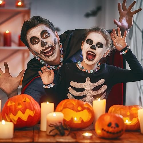 Miniatura 6 de 200 cuentas aleatorias de arcilla polimérica de Halloween, cuentas espaciadoras Heishi para otoño, Halloween, juego de cuentas de arcilla surtidas
