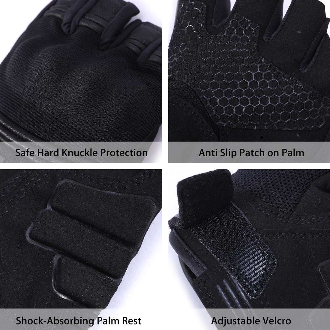 Gants De Moto Demi-Doigts Homme – Protection Articulations Renforcées, Cuir Respirant, Ajustement Réglable | Conduite été, Look Sportif - 2
