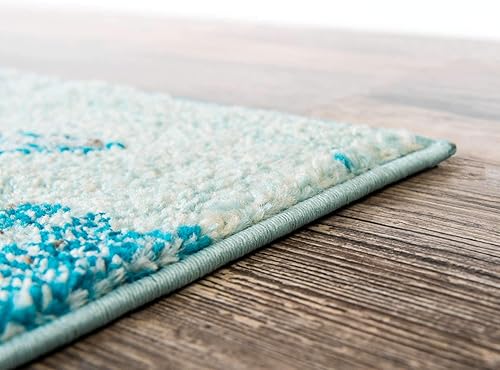 Miniatura 7 de Alfombra moderna Positano de estilo costero de Loom, Polipropileno, Azul claro