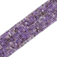 Vista 7 de Cuentas de amatista natural en forma de cilindro corto 2x3mm 155 piezas Tubo Cuentas sueltas de piedras semipreciosas para hacer joyas Diseño