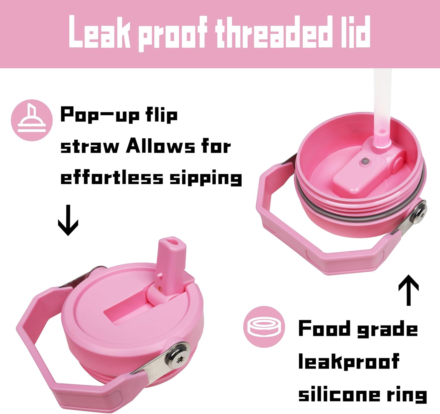 30 oz Butterfly Flip Straw Tumbler with Top Handle for Butterfly Lover Resuable Vacuum Insulated Flip Top Water bottle for Home Office Car Butterfly - Image 4